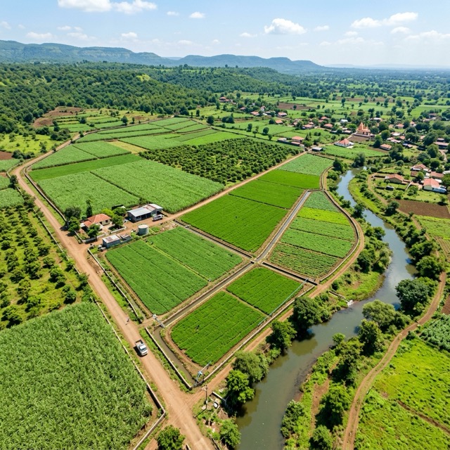 Aerial view of land parcel